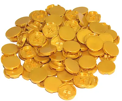 Lego Lot Of 100 New Pearl Gold Tiles Round 2 X 2 Bottom Stud Holder Smooth Flat • $11.39