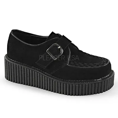 £49.99 • Buy Demonia Creepers 118 Unisex Goth Punk Rockabilly Creeper Black Suede Shoes
