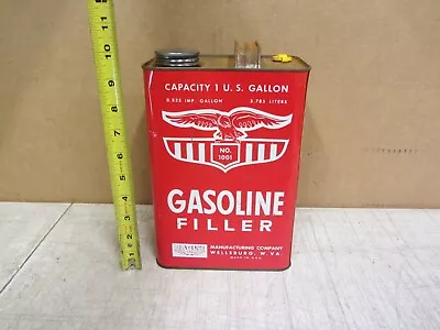 Vtg Metal Vented Gasoline Can Eagle 1001 1 Gallon Gas Oil Old Style • $24.99