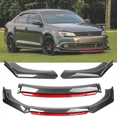 $80.73 • Buy For VW Jetta MK6 Carbon Fiber Red Front Bumper Lip Splitter Spoiler Body Kit
