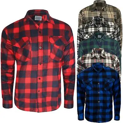 £8.99 • Buy Mens Thermal Fleece Insulated Shirts Warm Buttoned Flannel Lumberjack Work Top