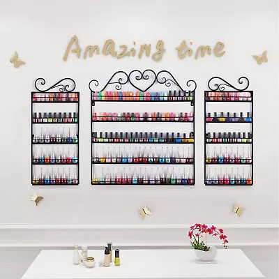 5 Tiers Metal Nail Polish Rack Wall Mounted Display Organizer Holder Stand • $21.99