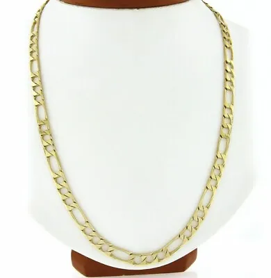 Estate Men's Italian 18K Yellow Gold 24  5.7mm Figaro Curb Link Chain Necklace • $3499