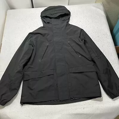 H&M Men's Large Full Zip Windproof Water Repellent Jacket Hooded Black Outdoor • $31.49