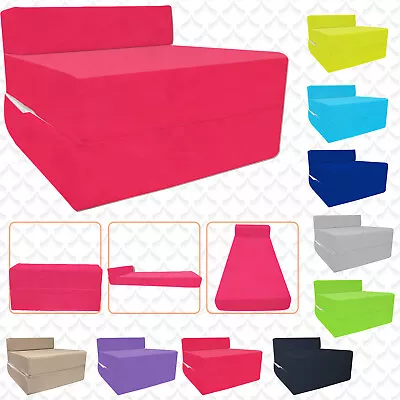 £38.99 • Buy Cotton Twill Z Bed Single Size Fold Out Chairbed Chair Foam Folding Guest Sofa