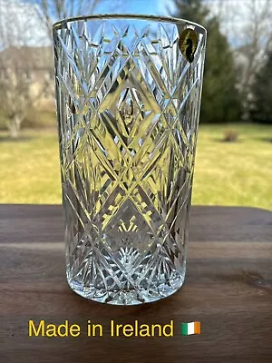 WATERFORD Crystal Clear Cut Pineapple & Diamond  ARCHIVE Vase 8  Tall With Tag • $108