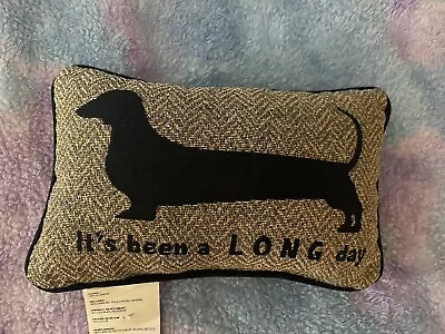 Dachshund Its Been A Long Day Word Pillow 12.5x8.5 Inch Tapestry Pillow NWT • $19