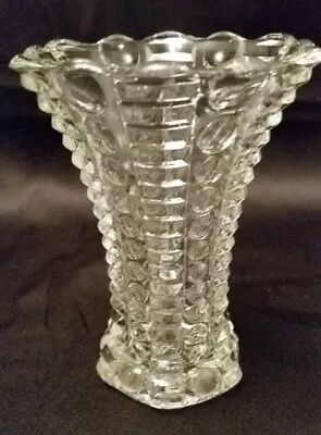 Vintage Indiana Glass Mayflower Pattern Clear 4.75  Vase Dots And Rays • $9.77