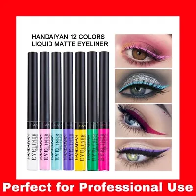 12 Color Matte Liquid Eyeliner Waterproof Eye Liner Pen Long Lasting Eye Makeup~ • £2.99