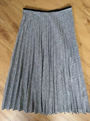 LAURA ASHLEY Houndstooth Black/White Midi Skirt Size 14! • £4.99