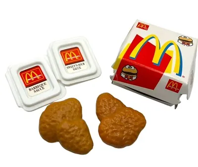 Vintage McDonald’s McNuggets And 2 Dip Sauce Play Toy Food Y2K 2001 5 Pieces • $21.99