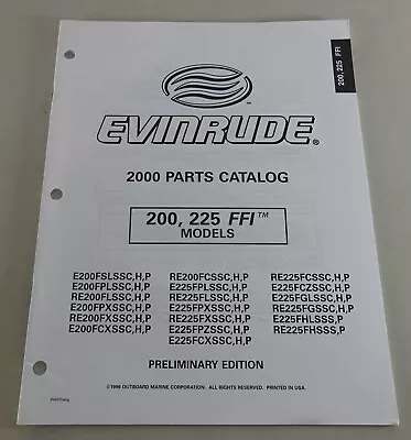 Parts Catalog Johnson Evinrude Outboard 200 / 225 FFI Models Stand 2000 • $21.18