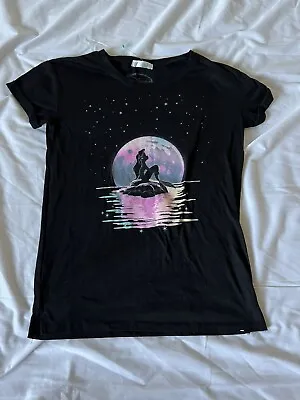 Disney T Shirt Womens Sz S The Little Mermaid Black Short Sleeve Graphic Ariel • $9