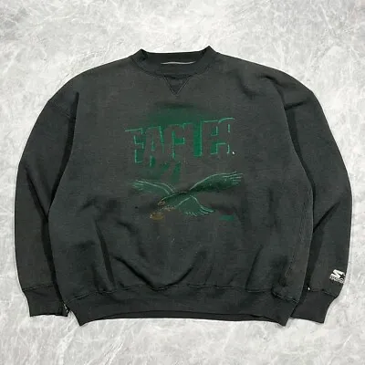 VTG 90s NFL PHILADELPHIA EAGLES STARTER SWEATSHIRT SIZE L • $72