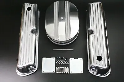 Ford 289 302 351W Finned Retro Aluminum Valve Covers & Air Cleaner Dress Up Set  • $163.68