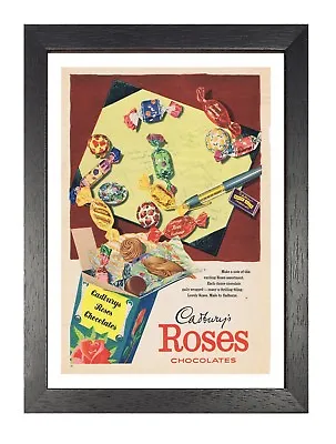 Cadburys Roses - Poster Vintage Retro Sweet Chocolate Old Advert Kids Picture • £4.99