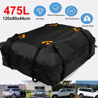 475L Car Roof Bag Water Resistant Cargo Carrier Storage Roof Top Travel 420D • $57.19