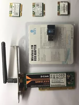 Wireless WLAN Card Mini PCI-E PCI USB WIFI Adapter Card HP DELL INTEL BROADCOM • £10.80