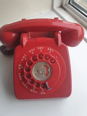 ROTARY DIAL RED TELEPHONE CIRCA 1960's MODEL GPO 706L  A BRITISH DESIGN ICON  • £40