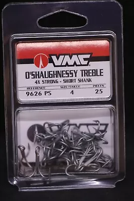 VMC 9626PS Perma Steel O'Shaughnessy Treble Hooks 4X - Size 4 - Short Shank • $6.79