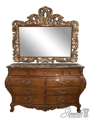 61734EC/35EC: HENREDON Marble Top Oversized Dresser W. Mirror • $1595