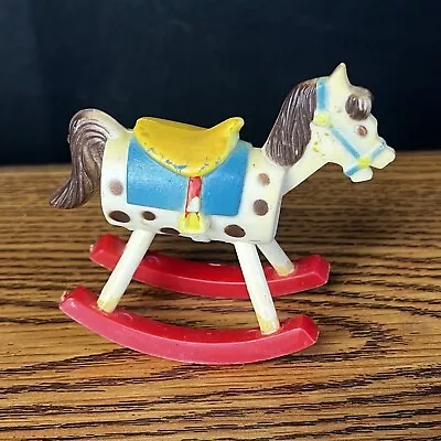 VTG Miniature Dollhouse Wilton Cake Topper Toy Rocking Horse Plastic Figurine HK • $25.50