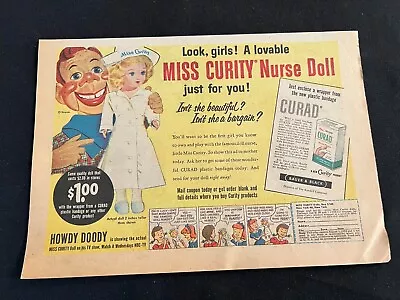 #01 CURAD MISS CURITY DOLL Offer Sunday Comics Section Ad  1952 HOWDY DOODY • $14.99