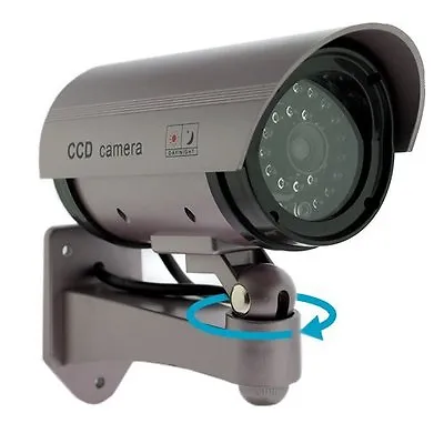 Realistic Fake Dummy CCTV Security Camera Flashing Red LED Outdoor Surveillance • £6.75