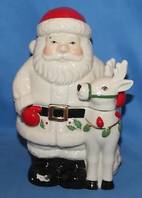 Lenox American By Design Santa & Reindeer Covered Large Ceramic Trinket Box • $10.99