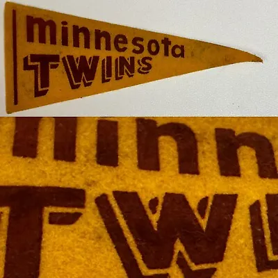 1960s Vintage Minnesota Twins Baseball Mlb 2.5x5.75 Mini Pennant Flag Banner • $9.95