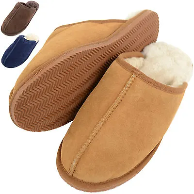 Mens Sheepskin Mules / Sippers With Man Made Sole • £41.99