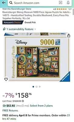 Ravensburger  Disney Museum Jigsaw Puzzle - 9000 Pieces • $70
