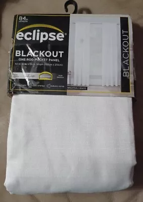 NEW ONE Eclipse Blackout Rod Pocket Panel Curtain Drape 42 X84  Braxton WHITE • $9.90