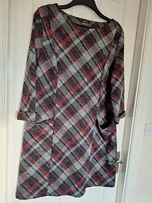 Size 20 Jumper Dress Tartan Check Roman With Pockets • £12.99