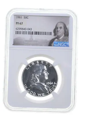 $37.97 • Buy 1961 PF67 Proof Franklin Half Dollar NGC Graded - White Coin Spot Free PR