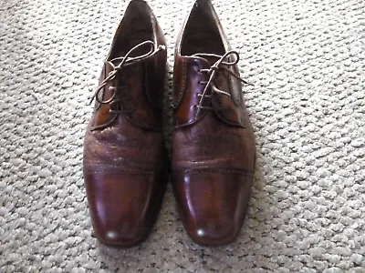 Mens Moreschi Leather Oxford Lace Up Shoes 33452 Size 9 Italy • $69.95