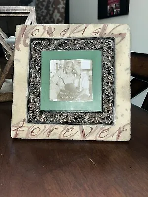 Love Is Forever Marble And Filigre Picture Frame Holds 3 1/2 X 3 1/2 Photo NIV • $25