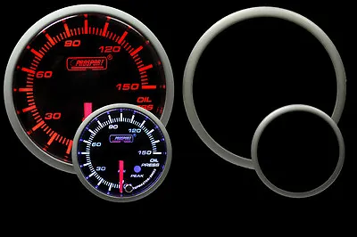 Oil Pressure Gauge-Peak Warning Amber/White 52mm 2 1/16  Prosport Premium Series • $105