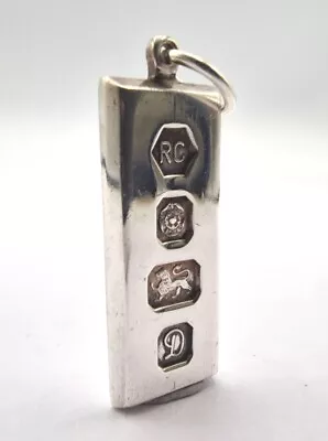 £21 • Buy Silver Solid Heavyweight Vintage Ingot With Hallmark Decoration Plain Back 10.1g