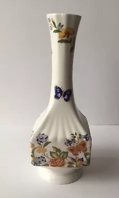 Aynsley Cottage Garden Butterfly & Flowers Bone China 7.1/4  Square Bud Vase • £0.99