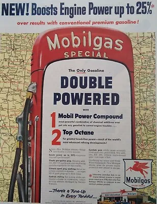 Mobil Gas Print Ad Original Vintage 1950s Socony Pegasus Horse Pump Cars Power • $25.97