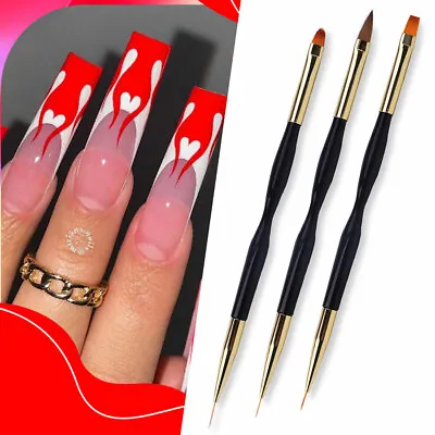 Double Head Nail Art UV Gel Polish Design Dot Painting Detailing Pen Brushes • $1.87