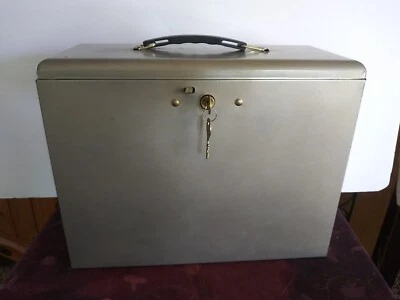 $39.99 • Buy Locking File Box Security Portable Metal Steel Folder Storage Office Key Lock On
