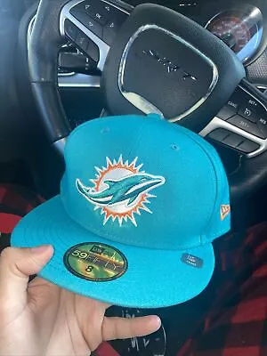 Men's NFL Miami Dolphins New Era 59Fifty Cloud Icon Fitted Hat 8 • $30