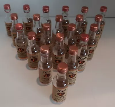 LOT Of 20 TITOS VODKA PLASTIC MINI BOTTLES 50ml - EMPTY • $12.99