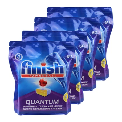 $99 • Buy 4x 60PK Finish Powerball Quantum Dishwashing Tablets F/ Dishwasher Lemon Sparkle