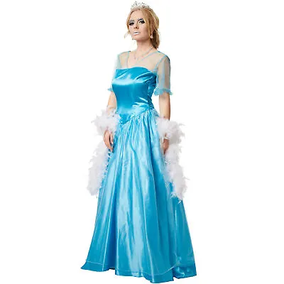 Elsa Dress Costume | Women's Ice Queen Frozen Gown Fancy Dress Outfit Blue Gown • £42.99