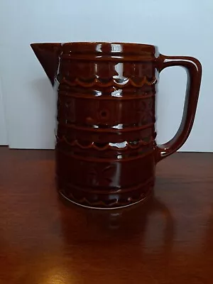 Marcrest Daisy Dot Pitcher  Quart 6  Tall Glazed Oven Proof Stoneware 1960's • $10