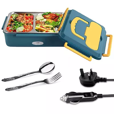 3in1 Electric Heated Lunch Box Truck/Car Home Portable Food Warmer Stainless • £19.19