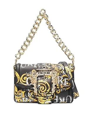 Versace Jeans Couture Baroque Buckle Black Shoulder Bag • $262.40